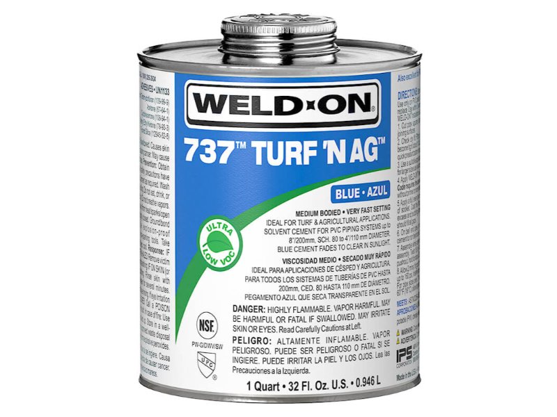 Weld-On 737 PVC Solvent Cement Medium Aqua Blue 473ml