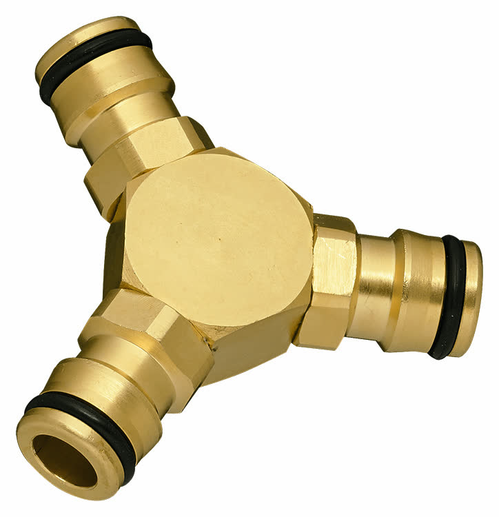 12mm Brass 3-Way Coupler