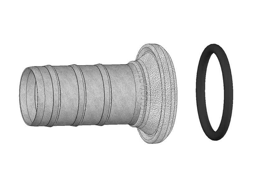 Galv Female Coupling 76mm x 63mm Tail c/w Gasket