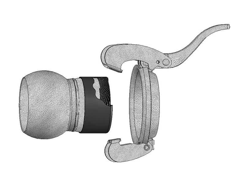 Galv Male Coupling Thread c/w Lever Ring 133 x 5in