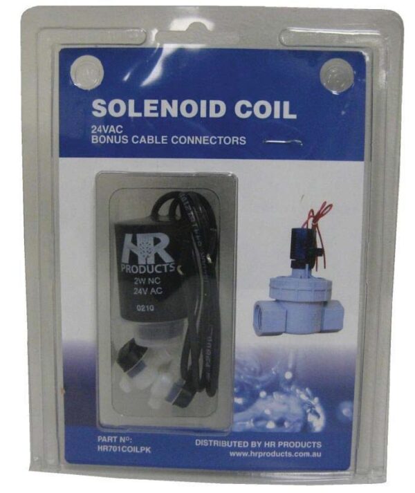 HR 24VAC Solenoid Coil c/w Cable Connectors