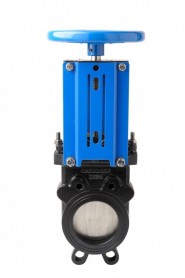 Knife Gate Valve 125mm CI Body & SS Disc c/w Hand Wheel