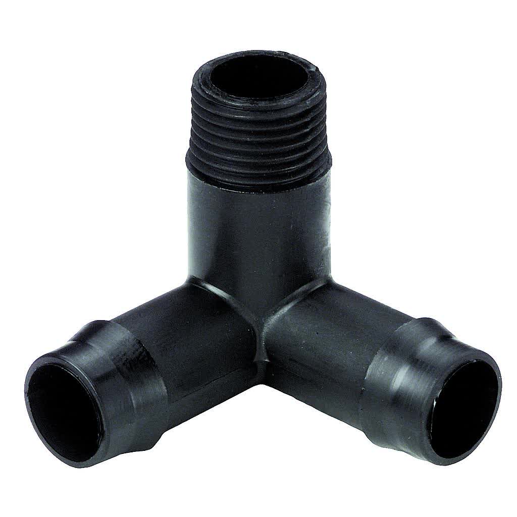 Lateral Corner Elbow 19 barb x15mm thread