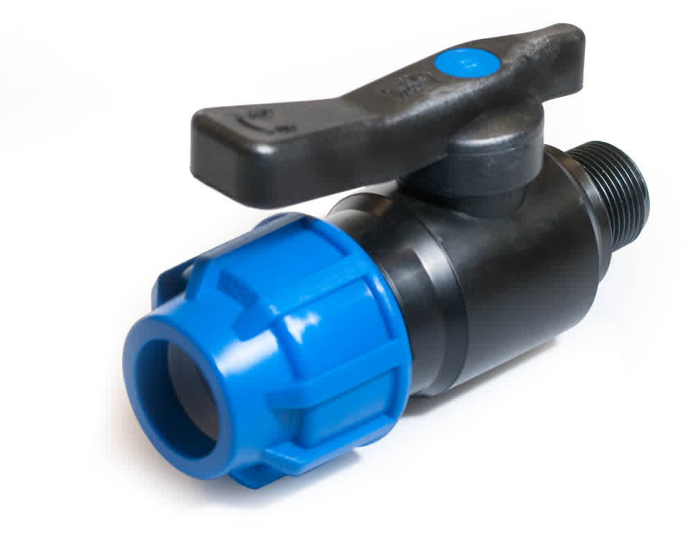 Plastica Alfa PPGF Ball Valve 32mm Metric x 25mm BSPM