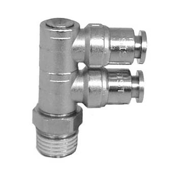 Metal Double Run Tee 8mm x 1/4in BSP