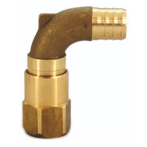 Brass Swivel Elbow 20mm BSPF x 20mm Hose Tail
