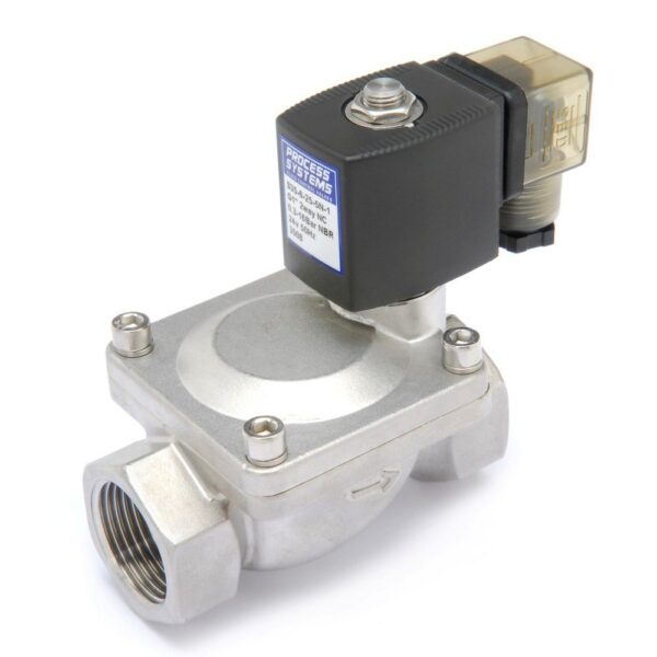 S/Steel Solenoid Valve 15mm BSP N/Closed 12VDC