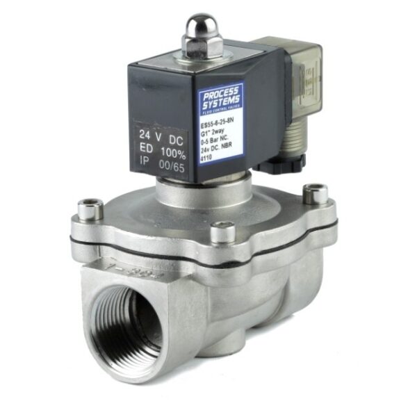 S/Steel 304 Solenoid Valve 15mm Zero Pressure 24VDC